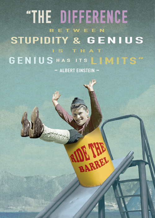 "Stupidity and Genius" Albert Einstein Quote Greeting Card